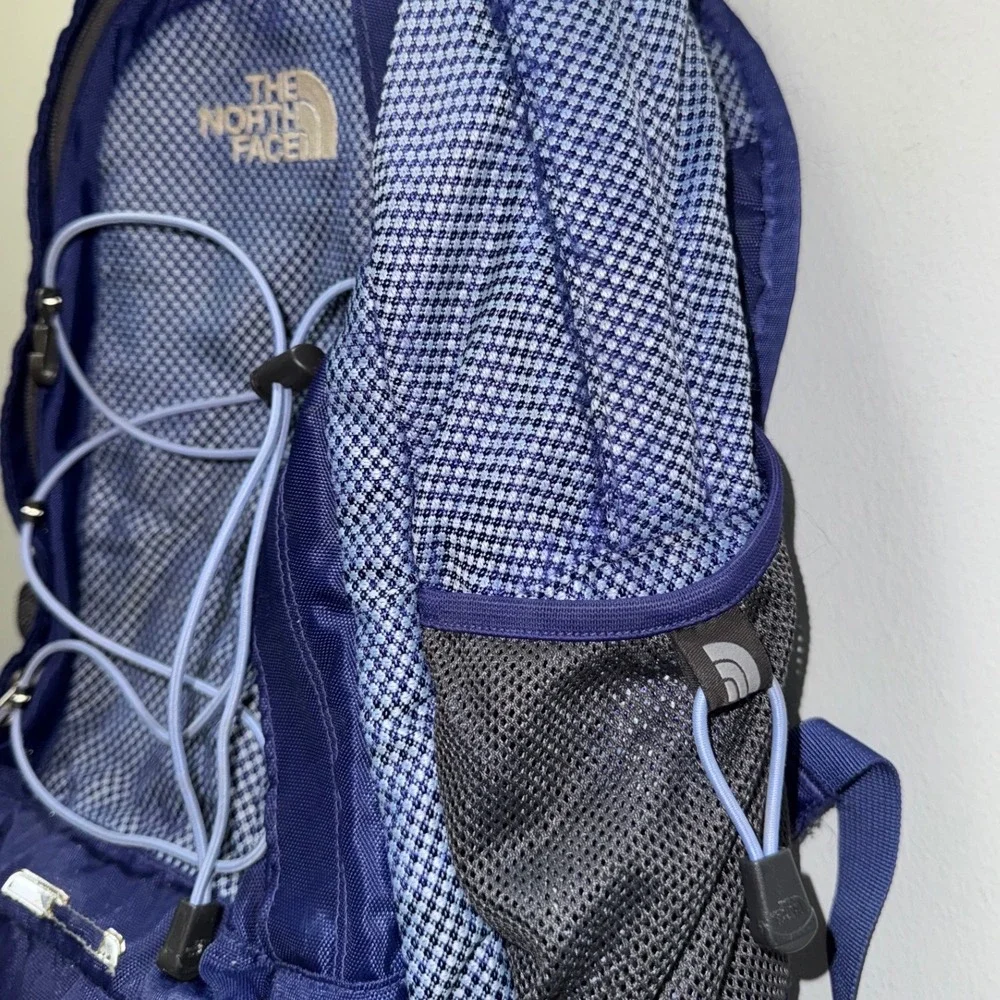 The North Face Jester Backpack Blue Check Pattern T196 T596 Hiking School Bag